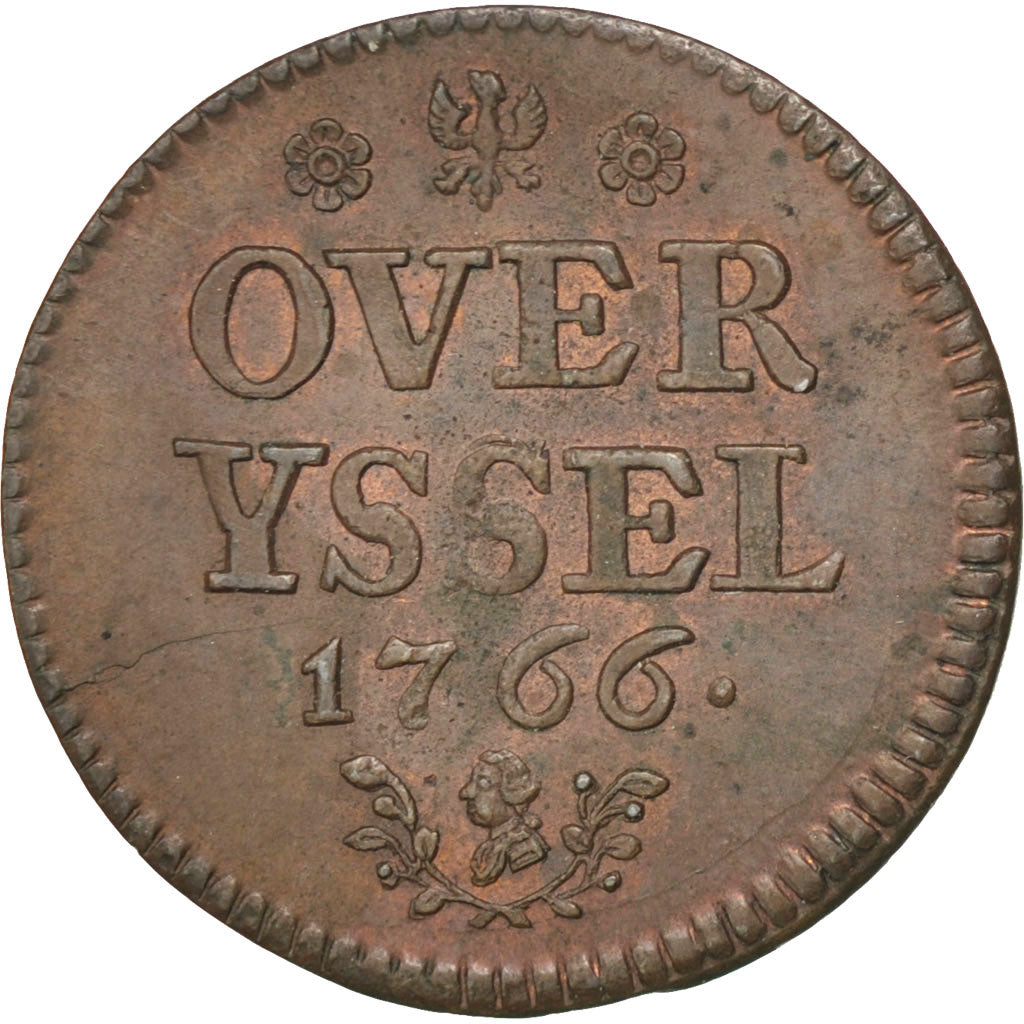 Paesi Bassi, OVERYSSEL, Duit, 1766, SPL-, Rame, KM:102