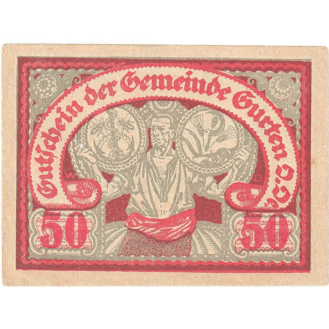 Austria, Gurten, 50 Heller, texte 1, 1920, 1920-10-31, SC, Mehl:FS 312Ax
