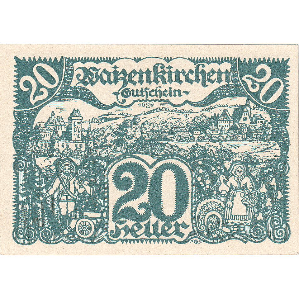 Austria, Waizenkirchen, 20 Heller, village, 1920, 1920-12-31, SC, Mehl:FS 1128a