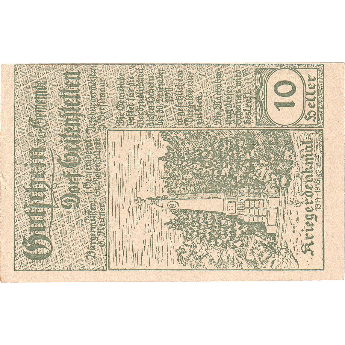 Autriche, Seitenstetten, 10 Heller, paysage, 1920, 1920-12-31, SPL, Mehl:FS 989a