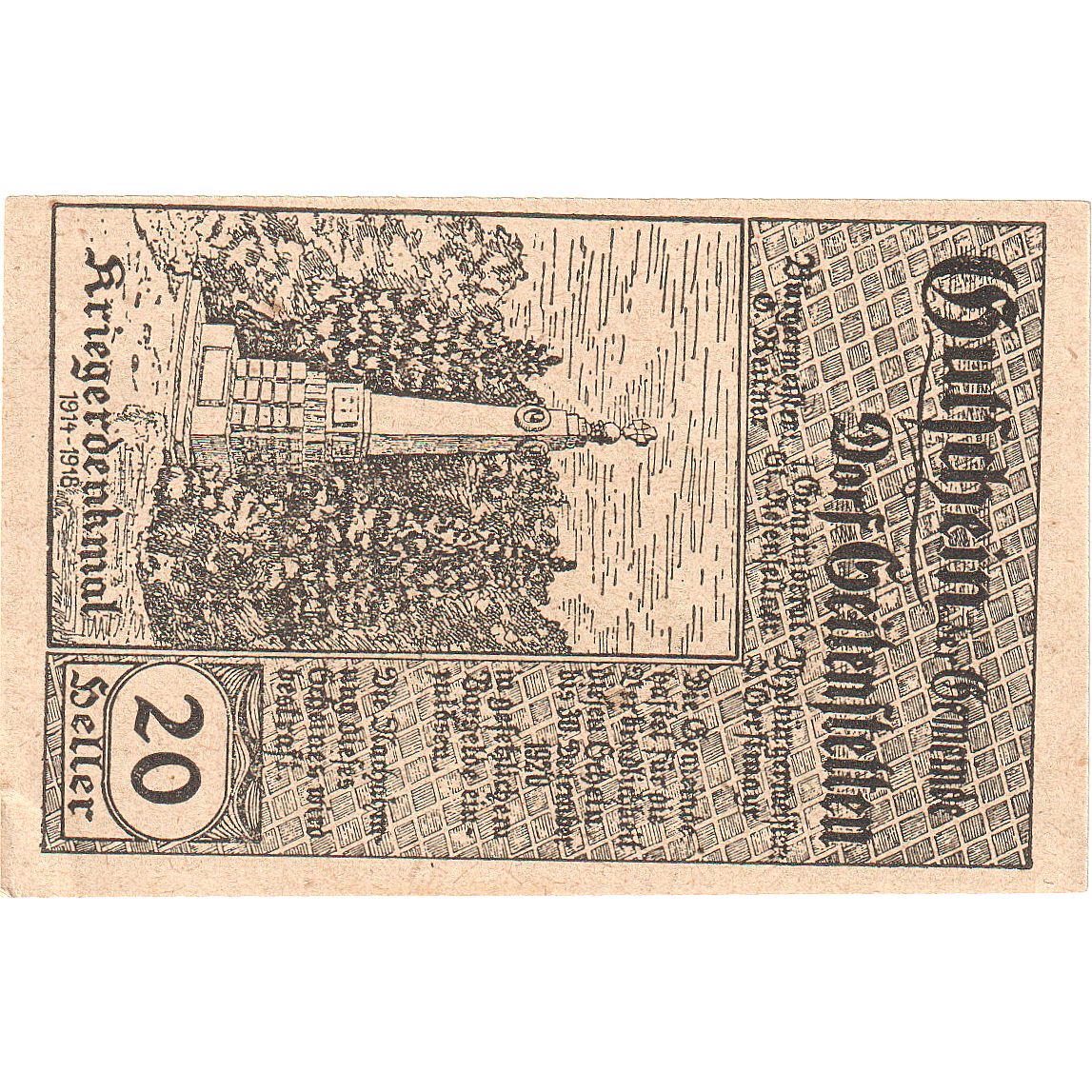 Austria, Seitenstetten, 20 Heller, monastère, 1920-12-31, SC, Mehl:FS 989a