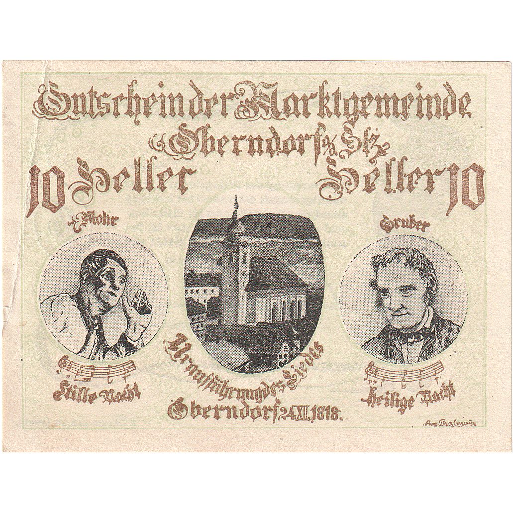 Autriche, Oberndorf, 10 Heller, Eglise, 1920, 1920-12-31, TTB+, Mehl:FS 690a