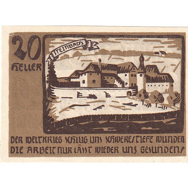 Autriche, Niederwaldkirchen, 20 Heller, château, 1920, SPL, Mehl:FS 673a