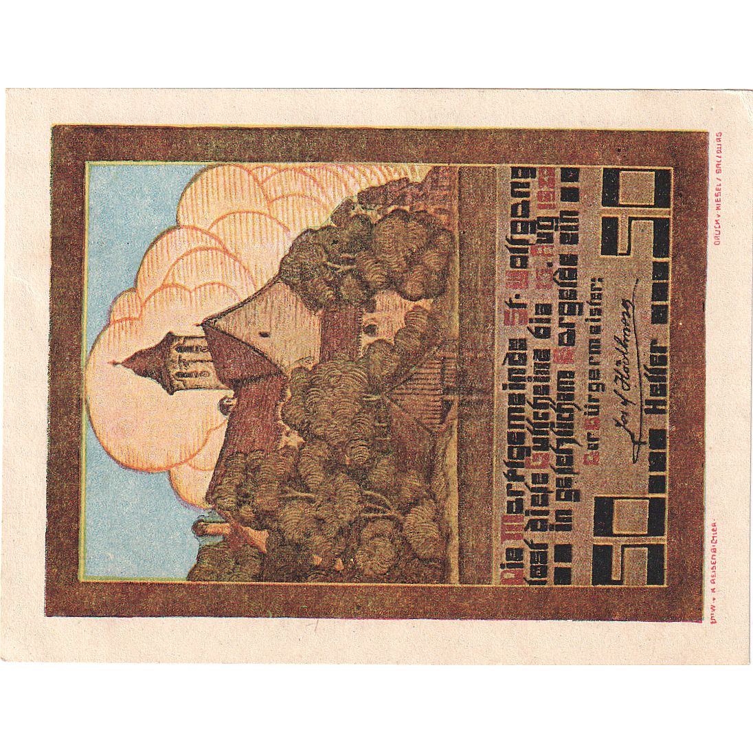 Autriche, St Wolfgang, 50 Heller, Eglise, 1920, 1920-08-15, SPL, Mehl:FS 947a