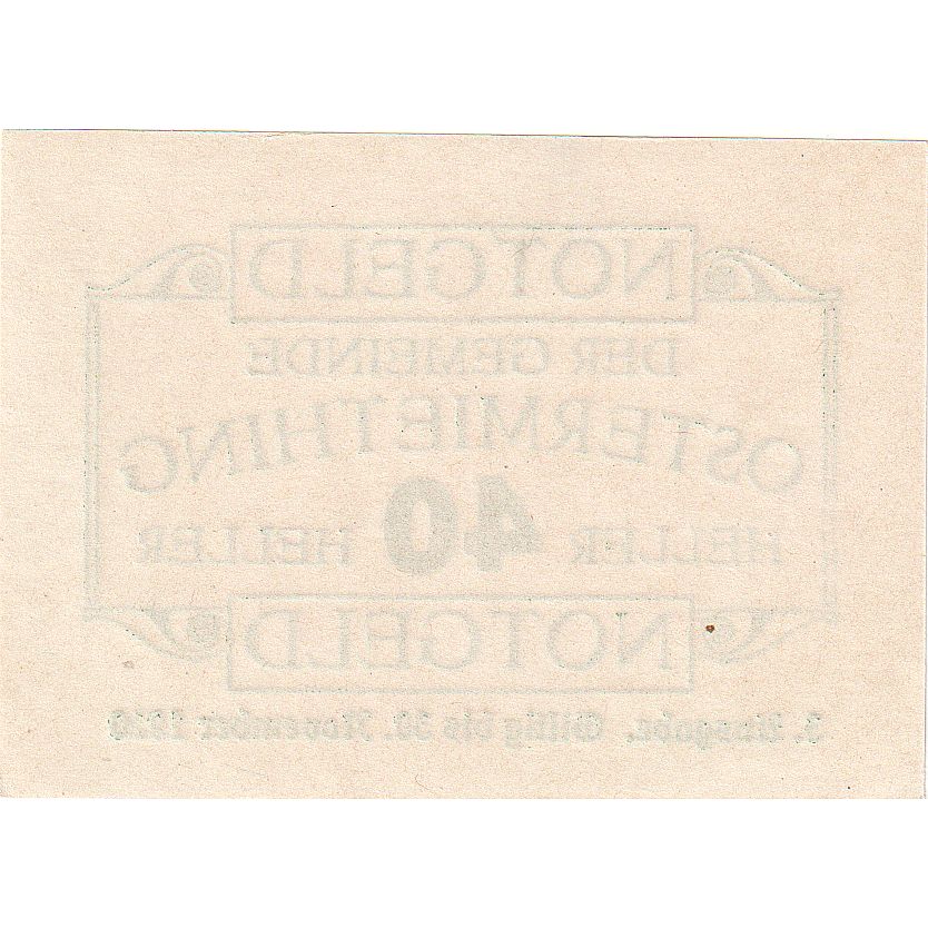 Austria, Ostermiething, 40 Heller, Texte 1920-12-31, UNC(63), Mehl:FS 713IIIa