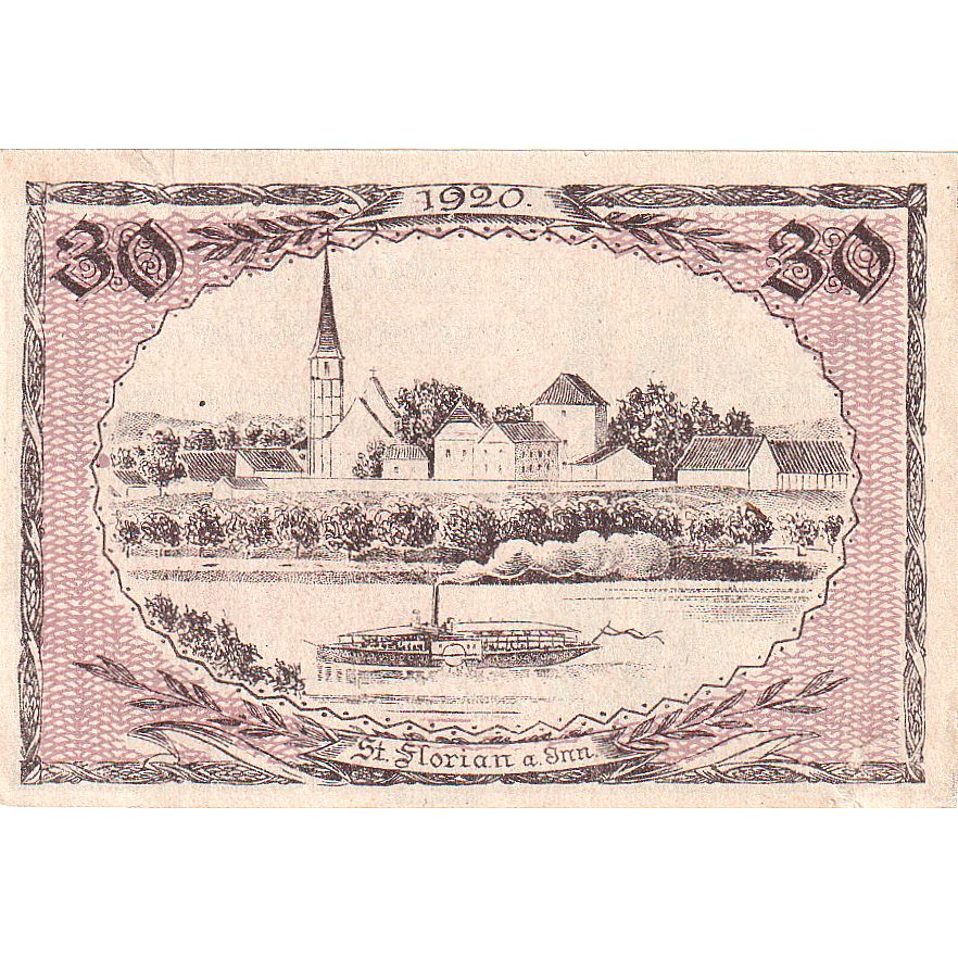 Austria, St Florian, 30 Heller, personnage 1920-10-31, UNC(63), Mehl:FS 881a