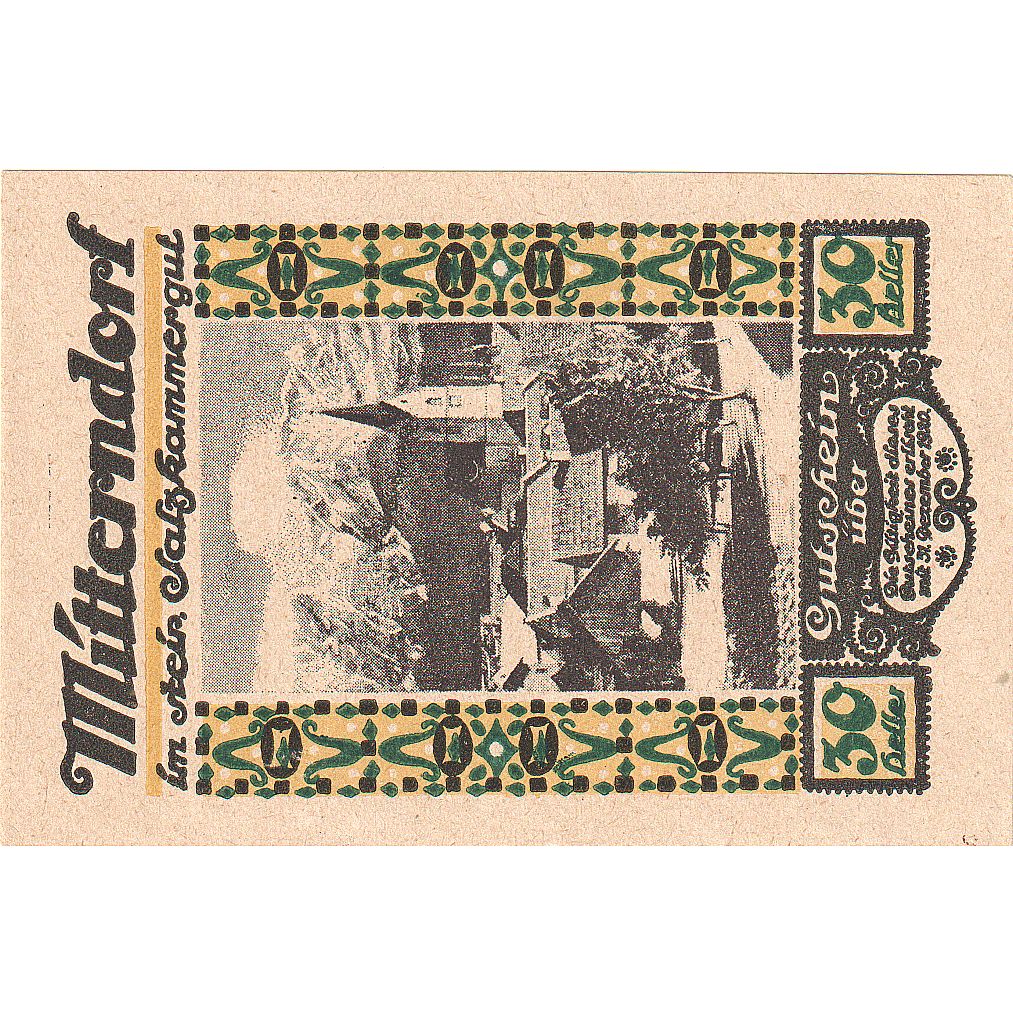 Autriche, Mitterndorf, 30 Heller, village 1920-12-31, SPL, Mehl:FS 621IIa1