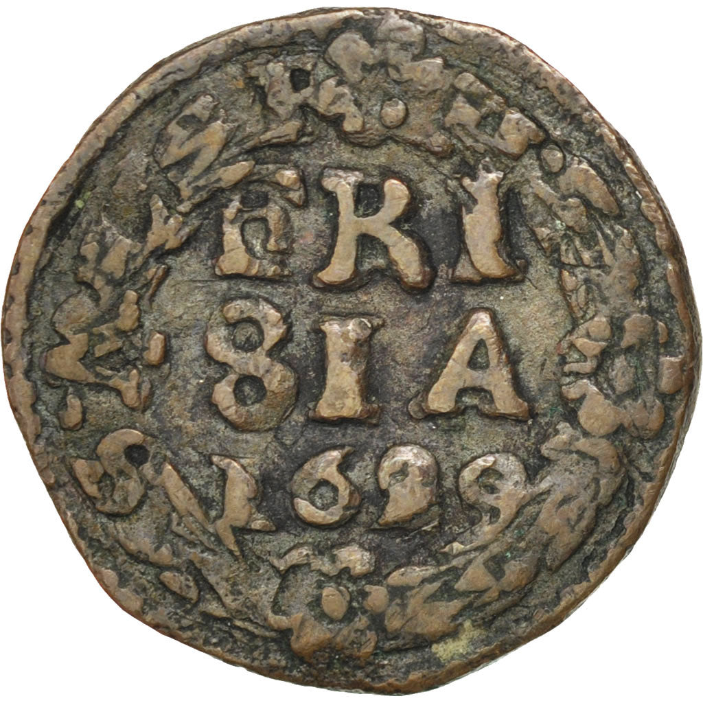Paesi Bassi, FRIESLAND, Duit, 1629, MB, Rame, KM:46
