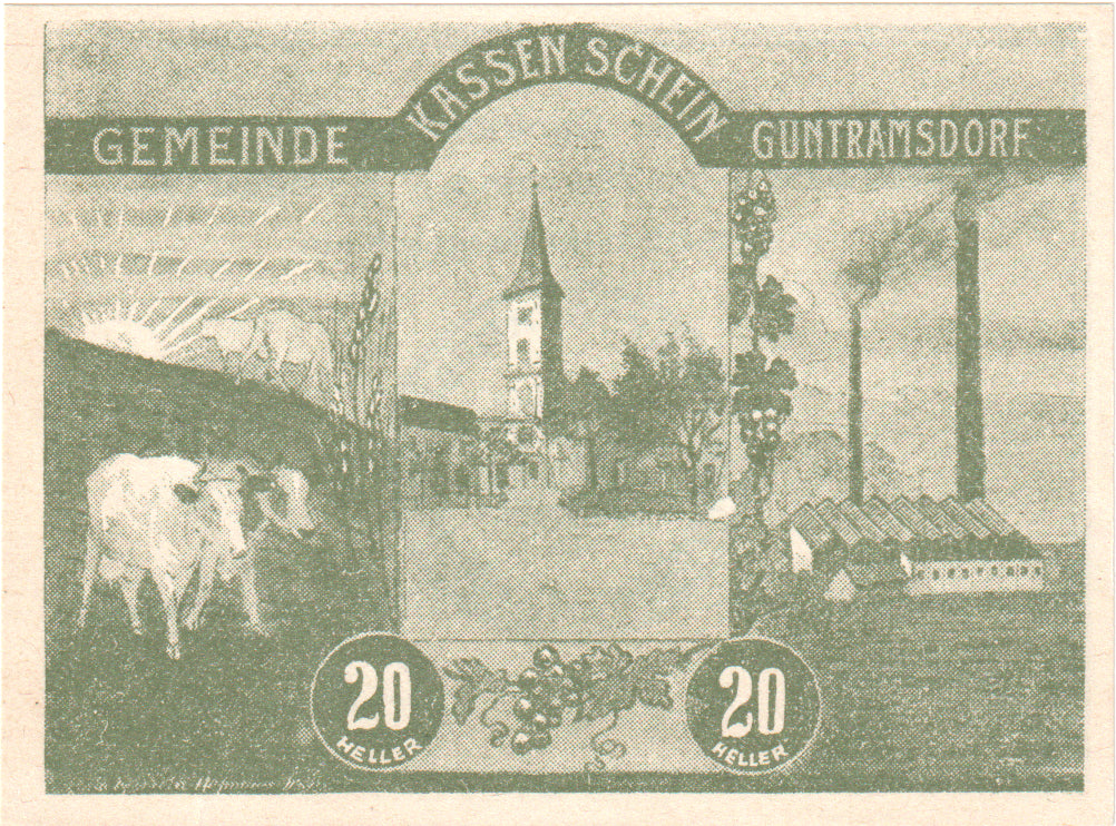 Autriche, Guntramsdorf, 20 Heller, Usine, 1920, 1920-08-31, SPL, Mehl:FS 310a