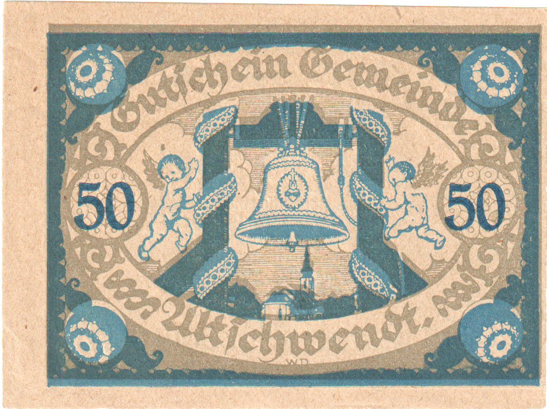 Austria, Altschwendt, 50 Heller, Clocher, 1920, SC, Mehl:FS 35IIa