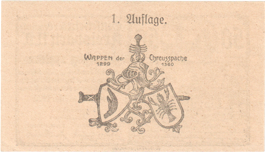 Austria, Kreisbach, 50 Heller, château, 1920, UNC(63), Mehl:FS 386