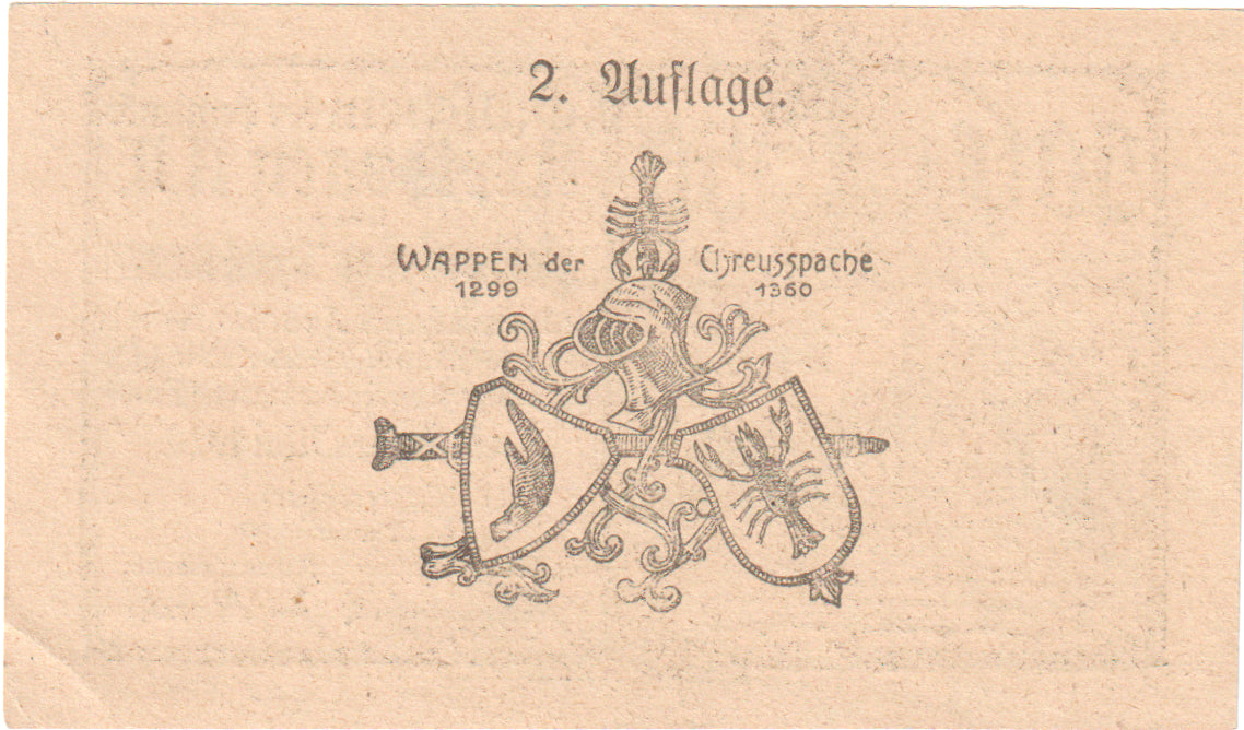 Autriche, Kreisbach, 50 Heller, chateau 1, 1920, SPL, Mehl:FS 386
