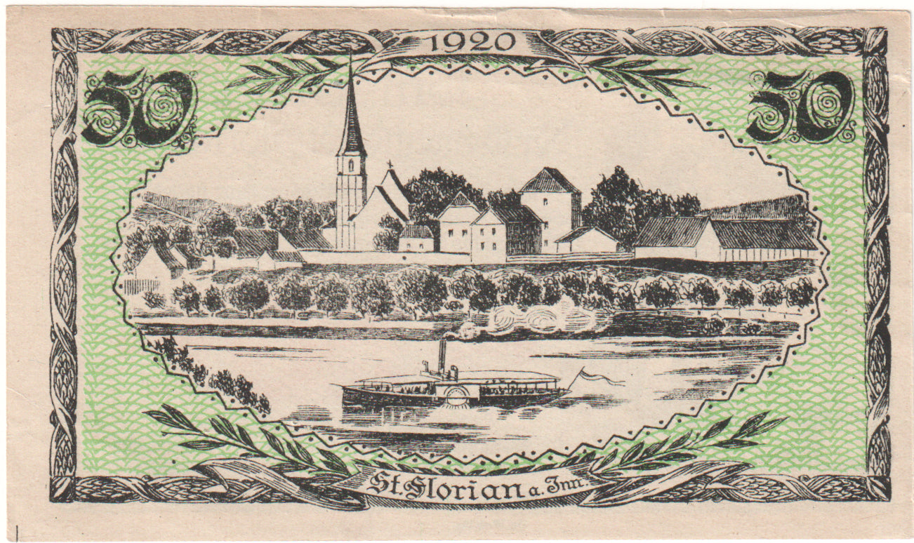 Österreich, St Florian, 50 Heller, chevalier 1920-10-30, VZ, Mehl:FS 881a