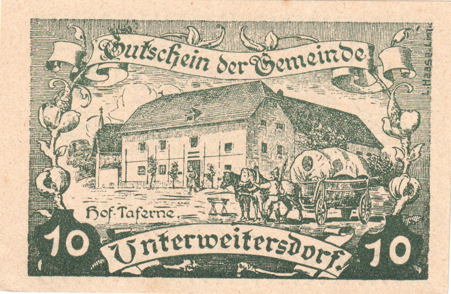 Austria, Unterweitersdorf, 10 Heller, Taverne, 1920, UNC(63), Mehl:FS 1102