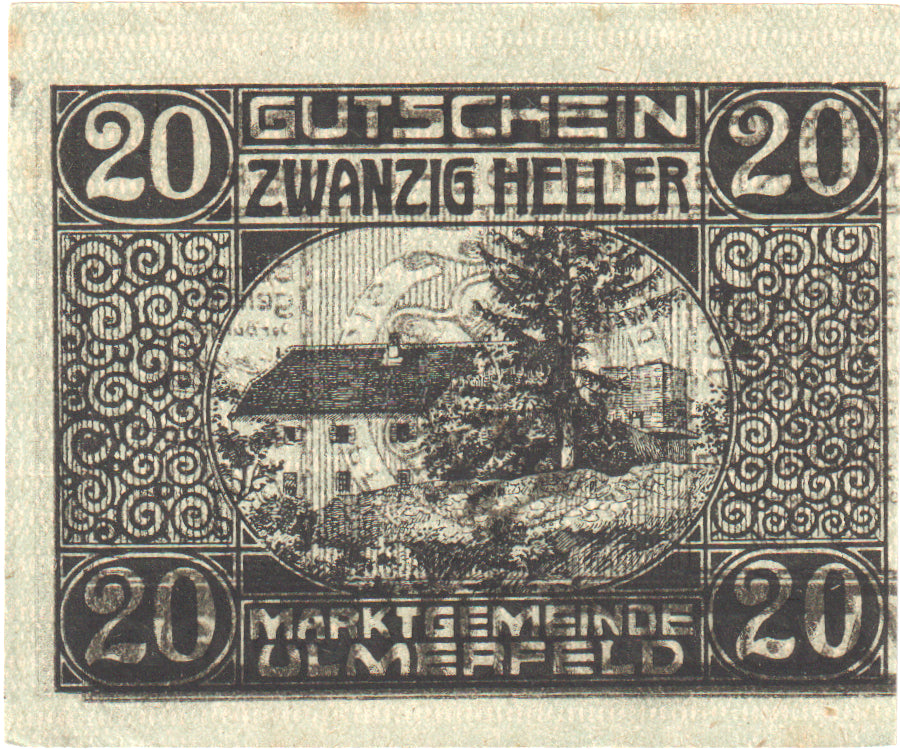 Autriche, Ulmerfeld, 20 Heller, Blason, 1920, 1920-09-30, SPL, Mehl:FS 1089Ia