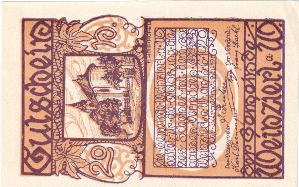 Autriche, Weinzierl am Walde, 20 Heller, Eglise 1920-12-31, SPL Mehl:FS 1152