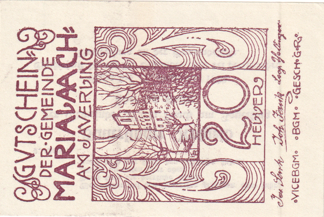Autriche, Maria-Laach, 20 Heller, Eglise, 1920, 1920-12-31, SPL