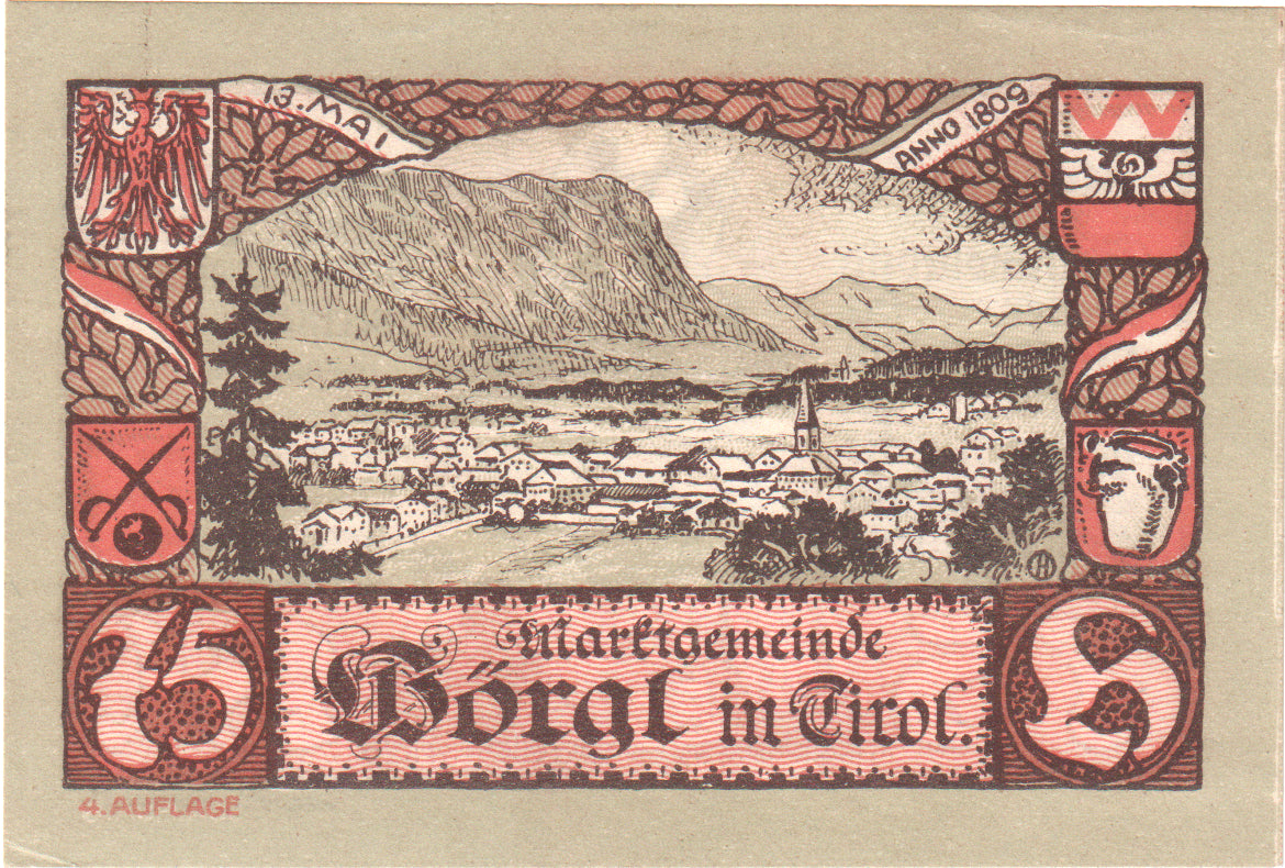 Austria, Worgl, 75 Heller, statue, 1920, 1920-12-31, UNC(63), Mehl:FS 1252a