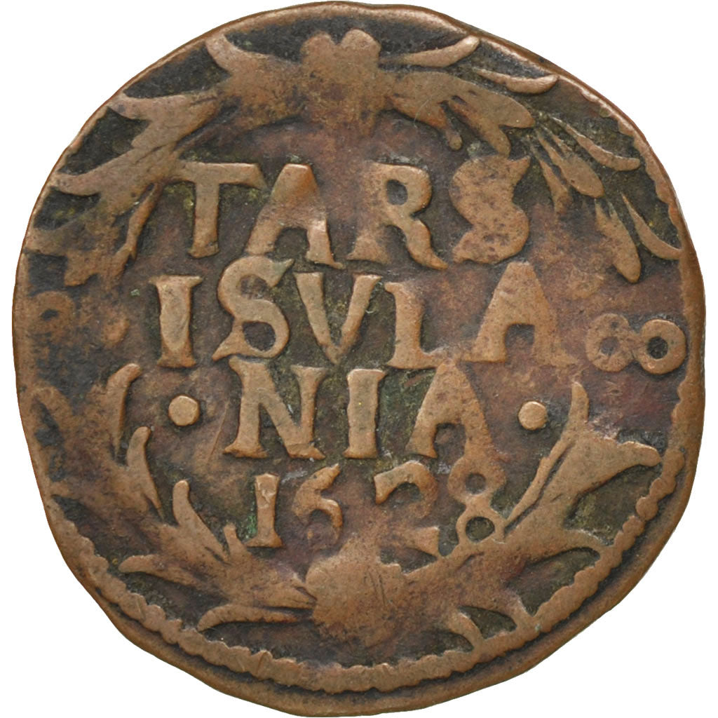 NETHERLANDS, Duit, 1628, KM #22, VF(30-35), Copper, 1.81