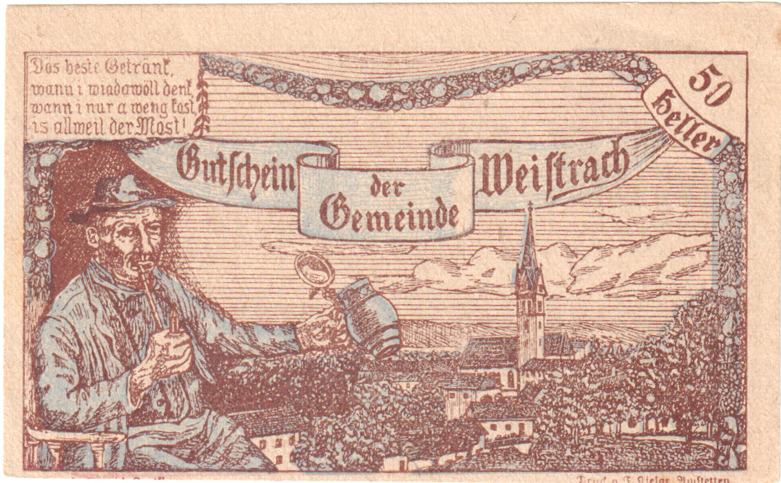 Austria, Weistrach, 50 Heller, village, 1920, 1920-12-30, UNC(63), Mehl:FS 1161c