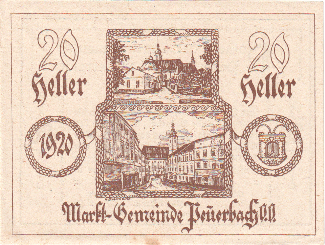 Austria, Peuerbach, 20 Heller, Ville, 1920, 1920-04-07, SC, Mehl:FS 741IIa