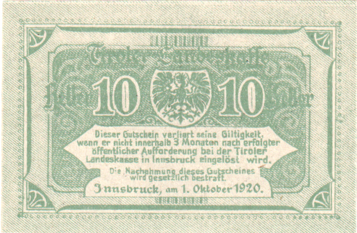 Austria, Landesrat, 10 Heller, Blason, 1920, UNC(63), Mehl:FS 1073II