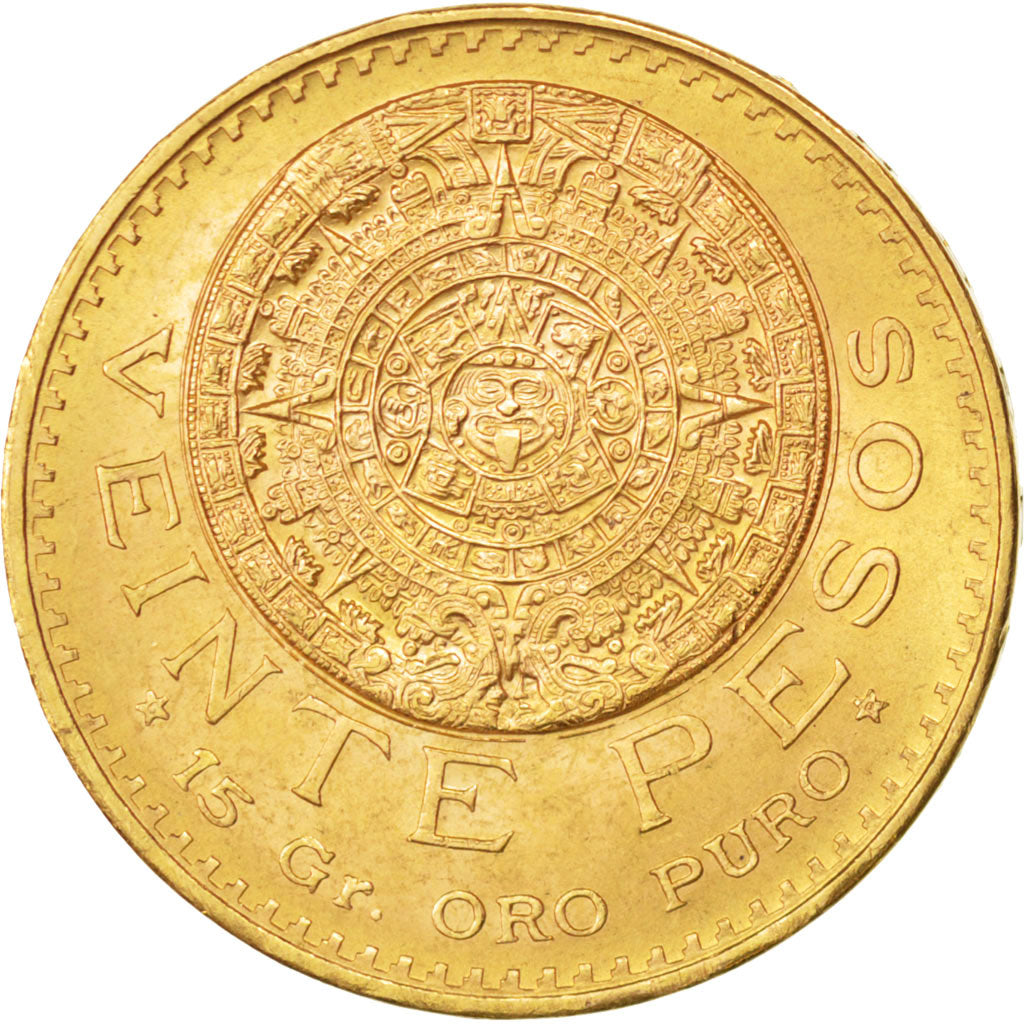 MEXICO, 20 Pesos, 1959, Mexico City, KM #478, MS(60-62), Gold, 27.5, 16.55