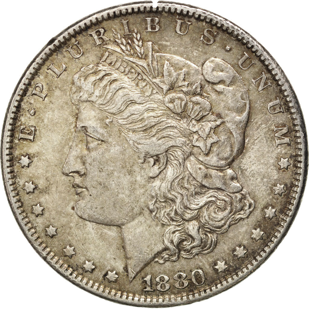 Stati Uniti, Morgan Dollar, Dollar, 1880, U.S. Mint, Philadelphia, BB+, Argen...