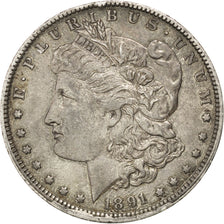 UNITED STATES, Morgan Dollar, Dollar, 1891, U.S. Mint, KM #110, AU(50-53),...