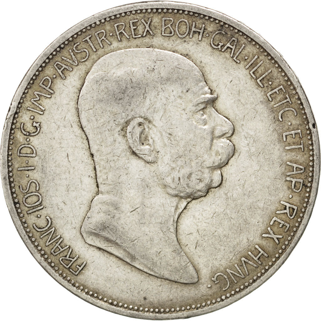 Austria, Franz Joseph I, 5 Corona, 1908, BB, Argento, KM:2809