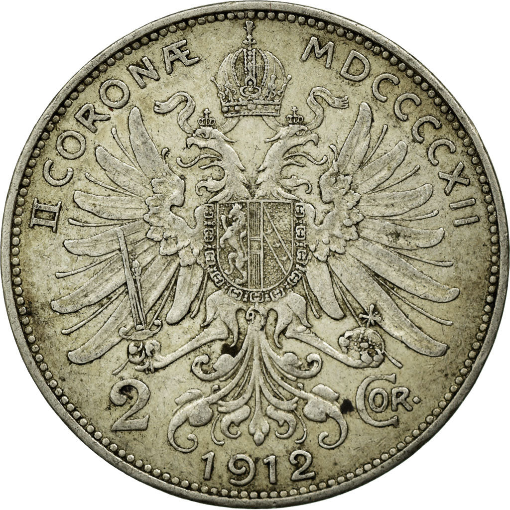 Coin, Austria, Franz Joseph I, 2 Corona, 1912, EF(40-45), Silver, KM:2821