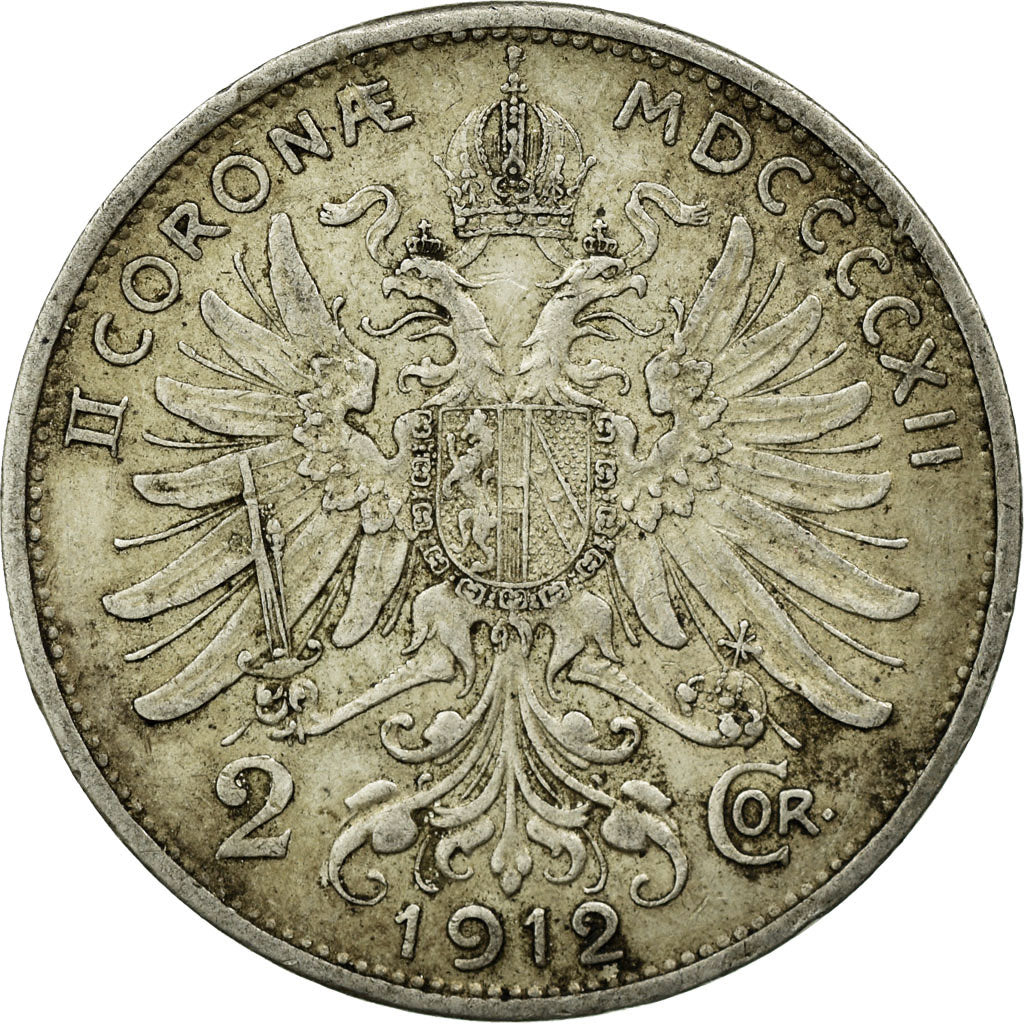 Coin, Austria, Franz Joseph I, 2 Corona, 1912, EF(40-45), Silver, KM:2821