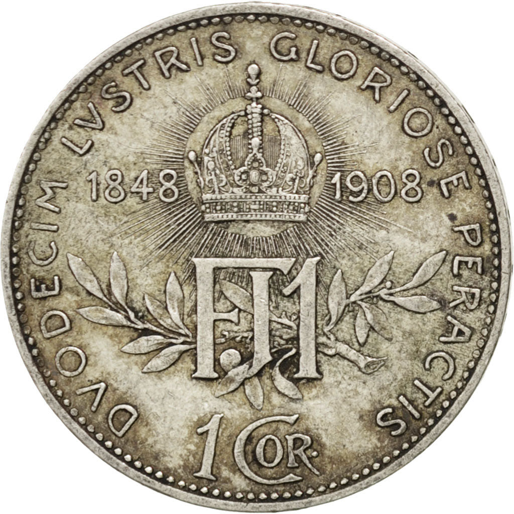 AUSTRIA, Corona, 1908, KM #2808, EF(40-45), Silver, 4.98
