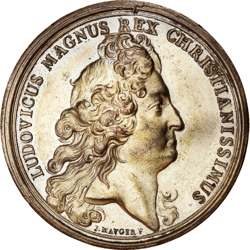 France, Medal, Louis XIV, Le Roi d'Angleterre Réfugié en France, 1689, Mauger