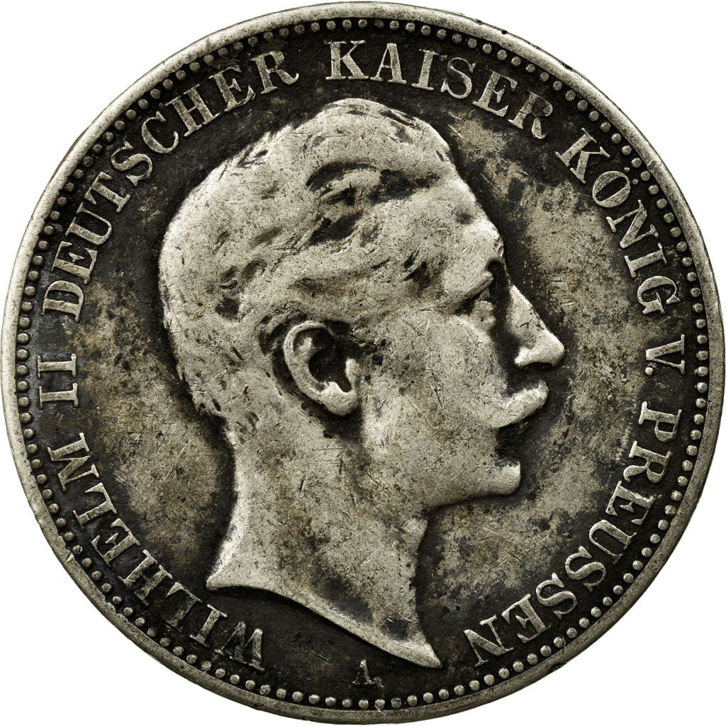 Coin, German States, PRUSSIA, Wilhelm II, 3 Mark, 1912, Berlin, VF(30-35)