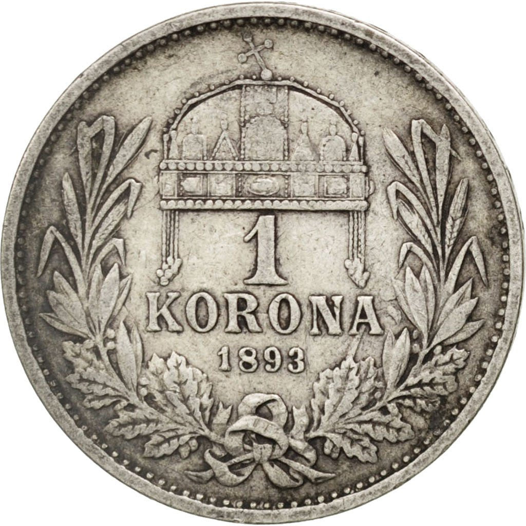 HUNGARY, Korona, 1893, Kormoczbanya, KM #484, VF(30-35), Silver, 4.94
