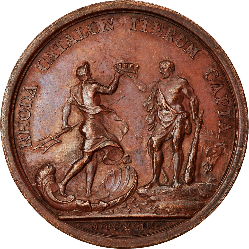 France, Medal, Louis XIV, Prise de Rosas, History, 1693, Mauger, Restrike