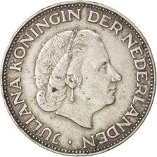 NETHERLANDS, 2-1/2 Gulden, 1959, KM #185, EF(40-45), Silver, 33, 14.91
