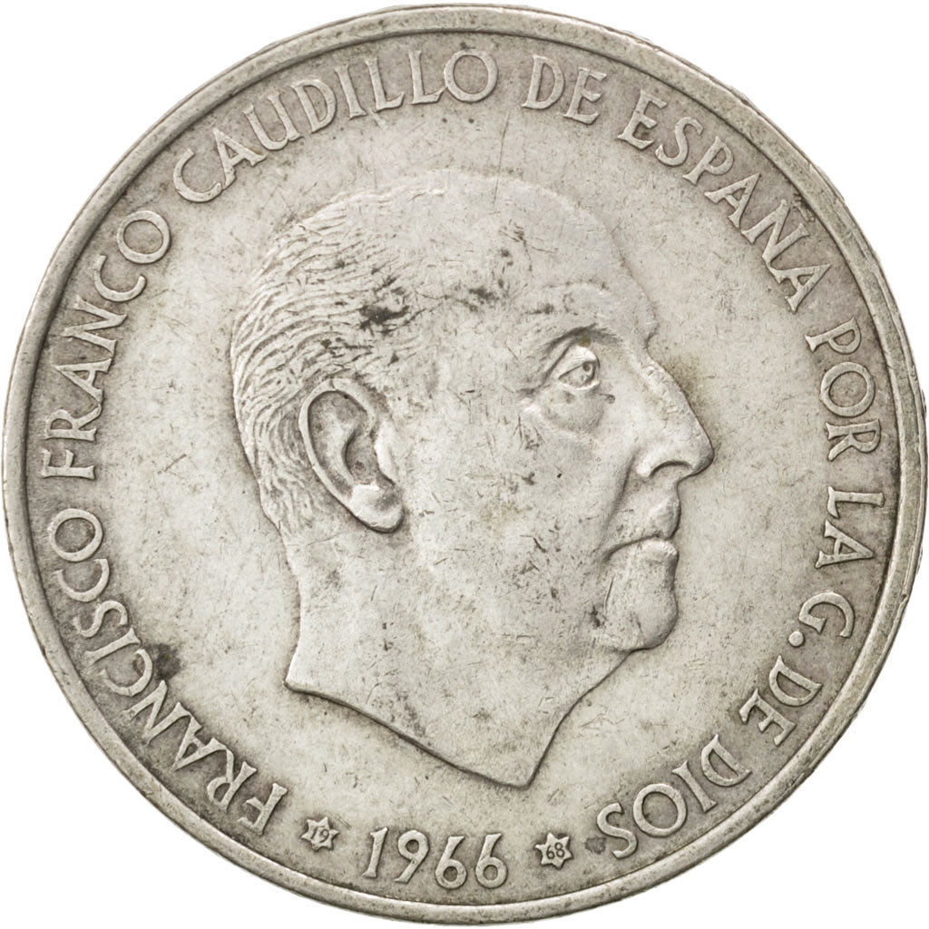 SPAIN, 100 Pesetas, 1968, KM #797, AU(50-53), Silver, 34, 18.86
