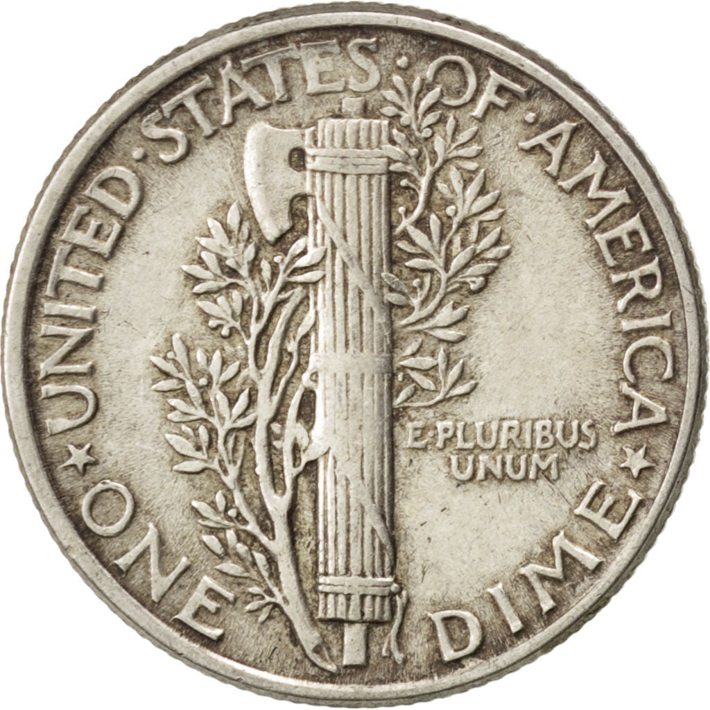 UNITED STATES, Mercury Dime, Dime, 1945, U.S. Mint, KM #140, AU(50-53), Silver,.
