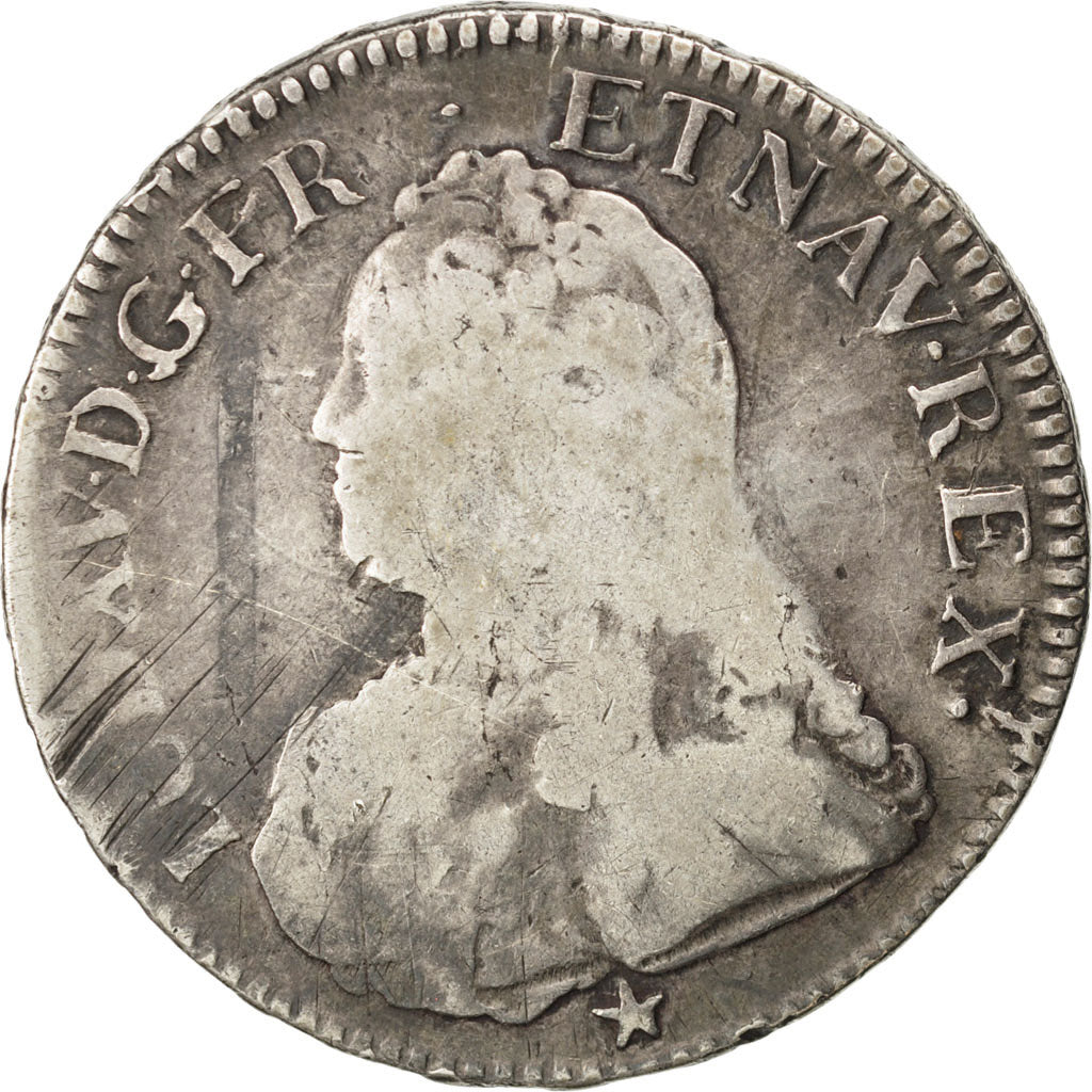 FRANCE, Écu aux branches d'olivier, ECU, 1728, Montpellier, KM #486.14, ...
