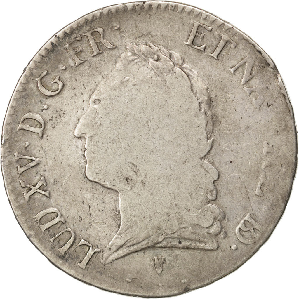 FRANCE, Écu de Béarn à la vieille tête, ECU, 1774, Pau, KM #555, VG(8-10), Silve
