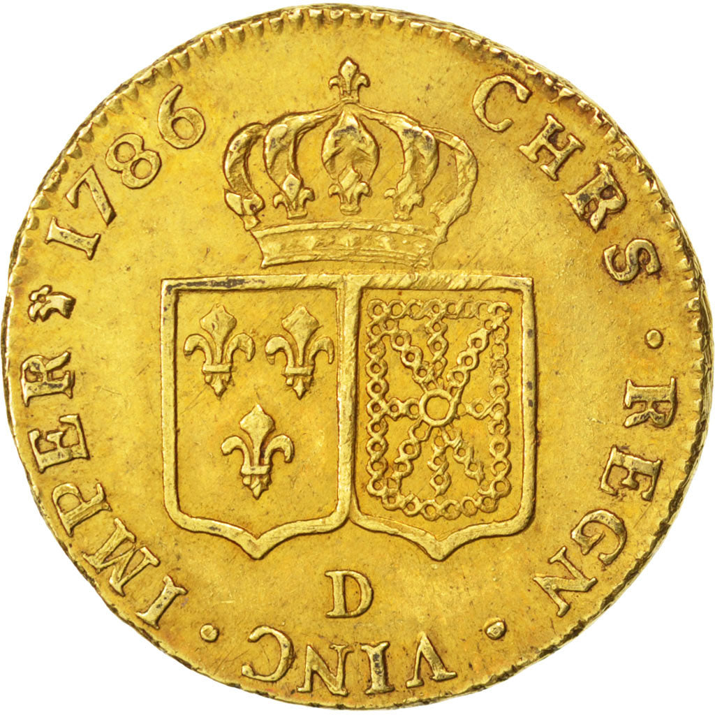 Francia, Louis XVI, Double louis d'or à la tête nue, 2 Louis D'or, 1786, Ly...
