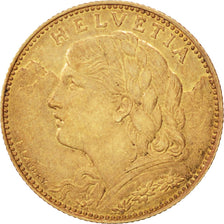 SWITZERLAND, 10 Francs, 1915, Bern, KM #36, AU(55-58), Gold, 3.23