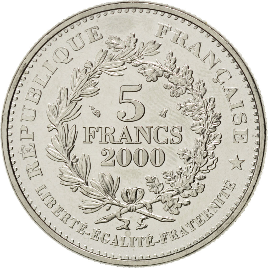 FRANCE, Statère des Parisii, 5 Francs, 2000, Paris, KM #1222, MS(63), C...