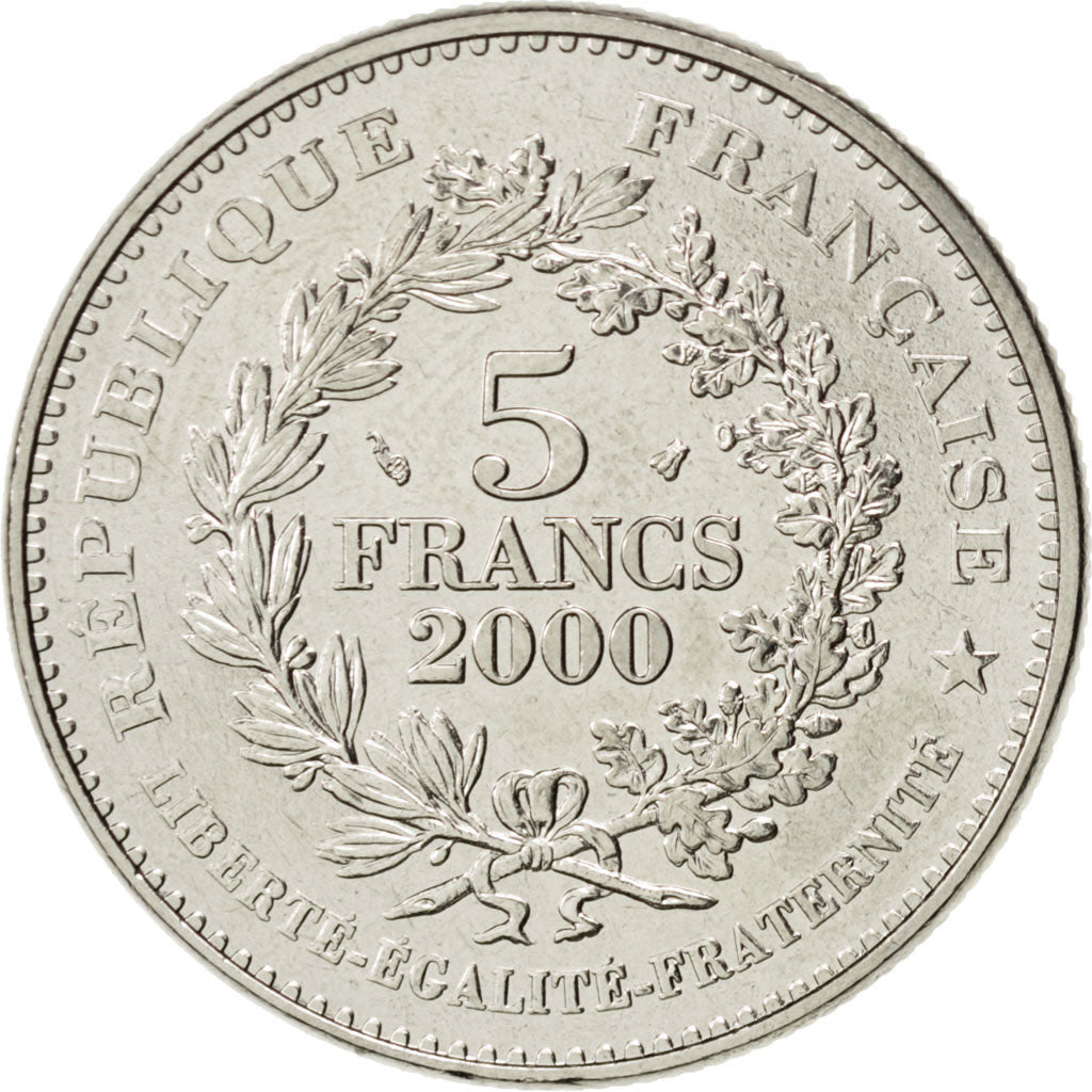 FRANCE, Denier de Charlemagne, 5 Francs, 2000, Paris, KM #1223, MS(63),...