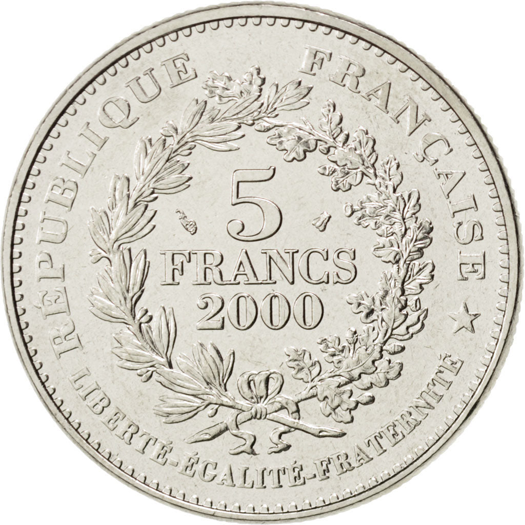 FRANCE, Denier de Charlemagne, 5 Francs, 2000, Paris, KM #1223, MS(63),...