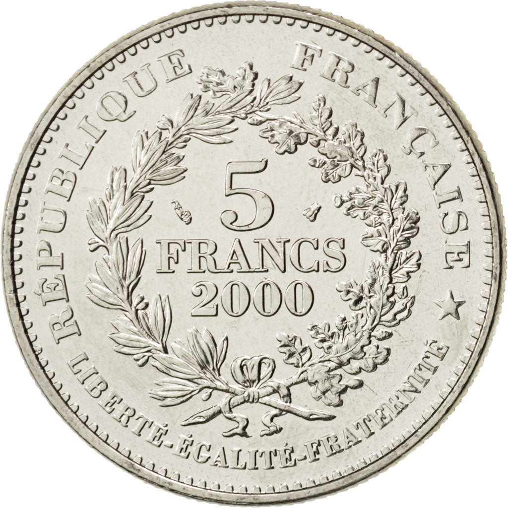 FRANCE, Écu de Saint Louis, 5 Francs, 2000, Paris, KM #1224, MS(63), ...