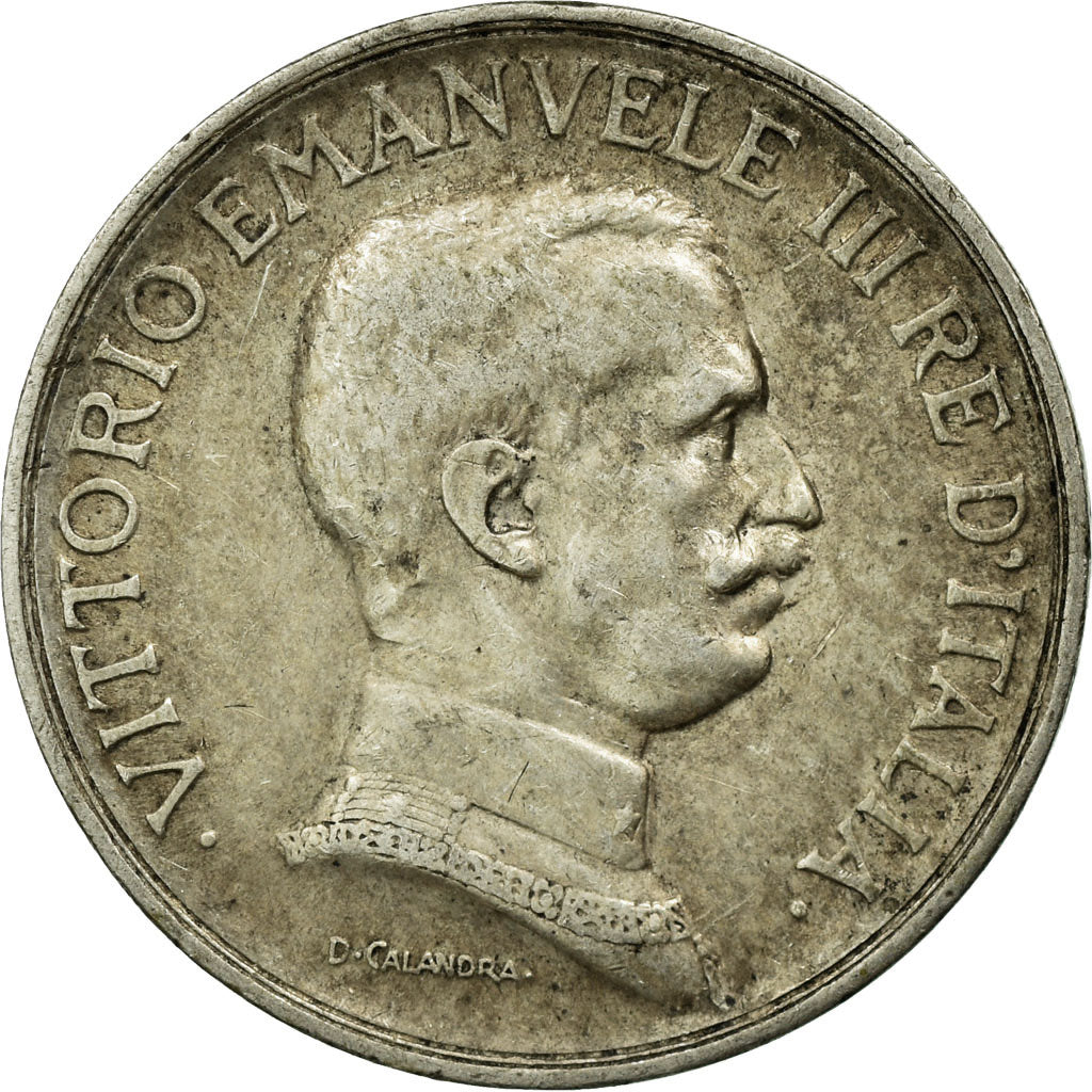 Coin, Italy, Vittorio Emanuele III, Lira, 1917, Rome, EF(40-45), Silver, KM:57