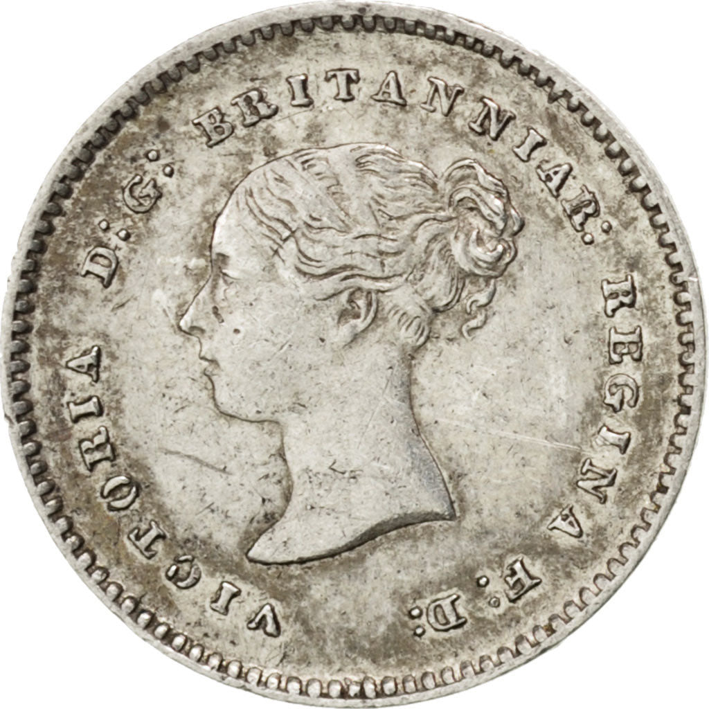 GREAT BRITAIN, 2 Pence, 1877, KM #729, AU(50-53), Silver, 0.94